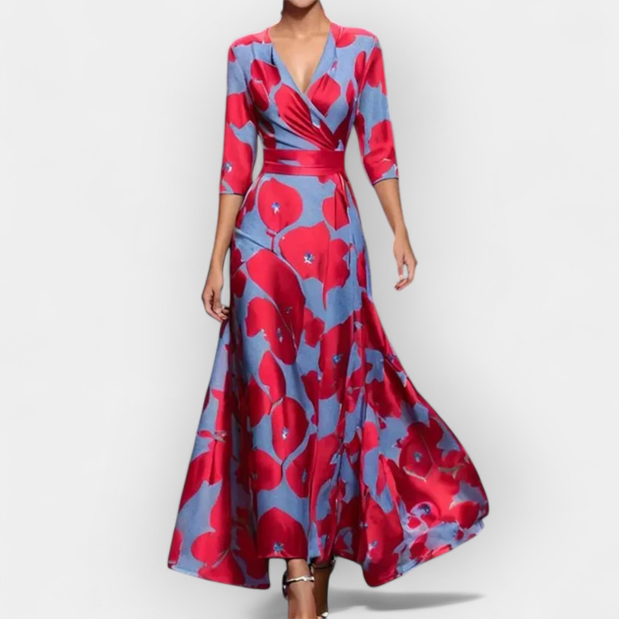 Floral Maxi Dress With A Line Silhouette Romantic Elegant