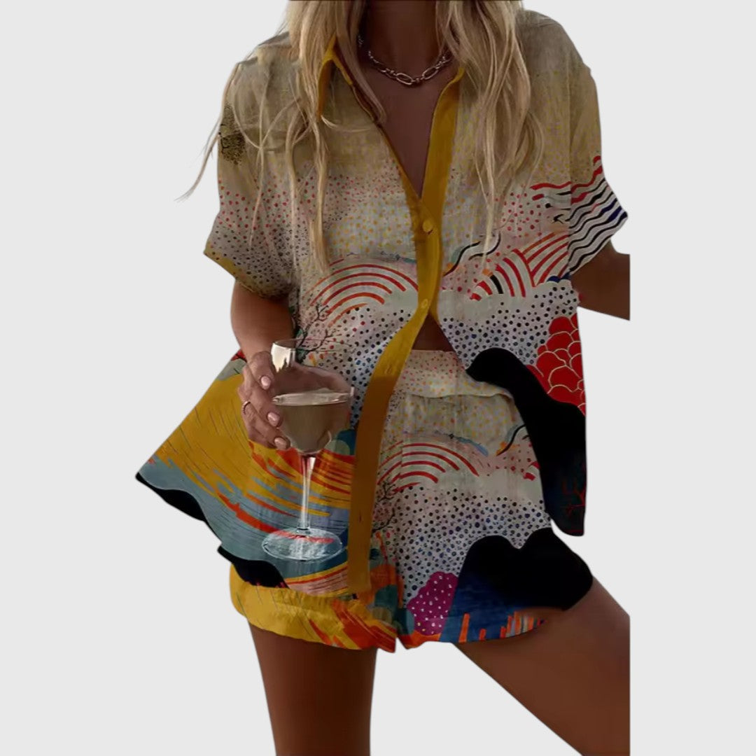 Ino Linen Shorts and Shirt Set for Carefree Summer Days