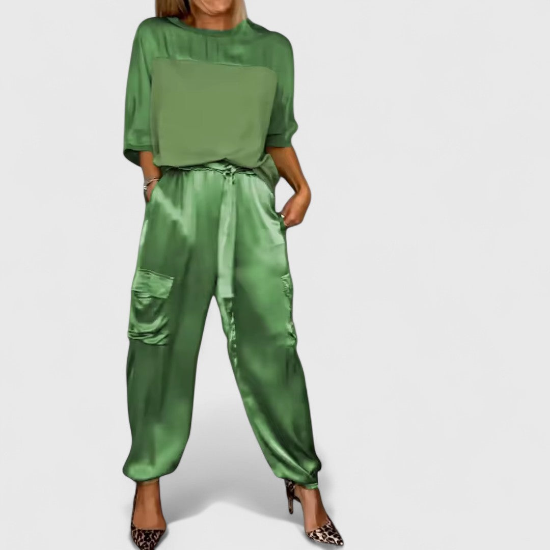 Artemis Satin Suit With Semi Gloss Finish And Refined Style