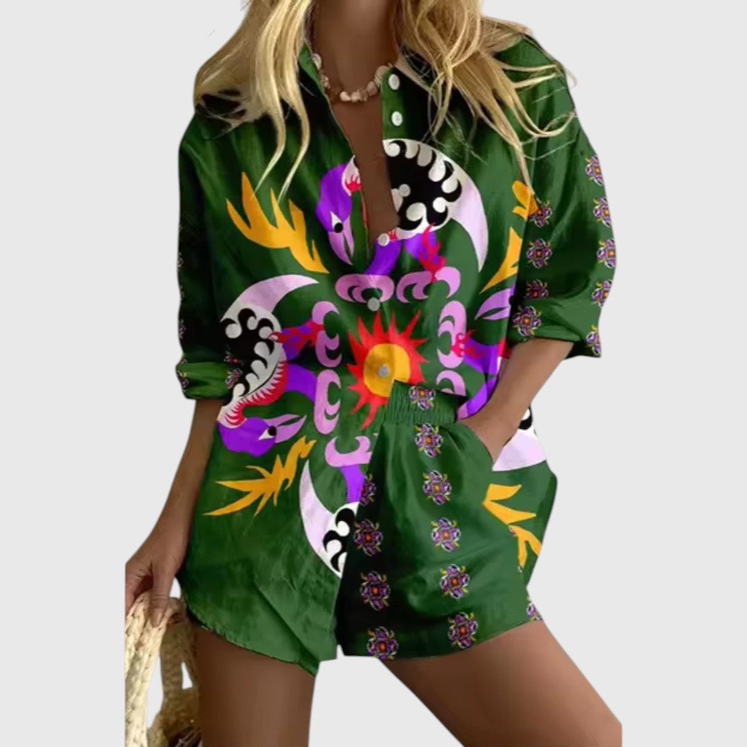 Ino Linen Shorts and Shirt Set for Carefree Summer Days