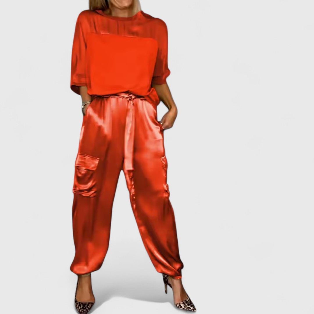 Artemis Satin Suit With Semi Gloss Finish And Refined Style