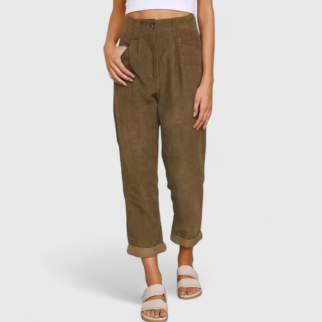 Anastasia Relaxed Fit Corduroy Trousers For Modern Style