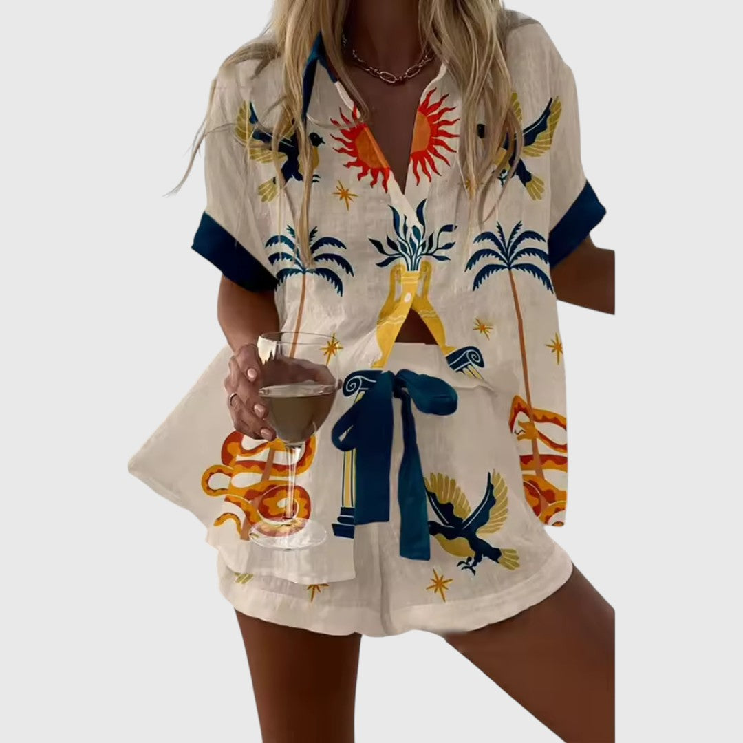 Ino Linen Shorts and Shirt Set for Carefree Summer Days