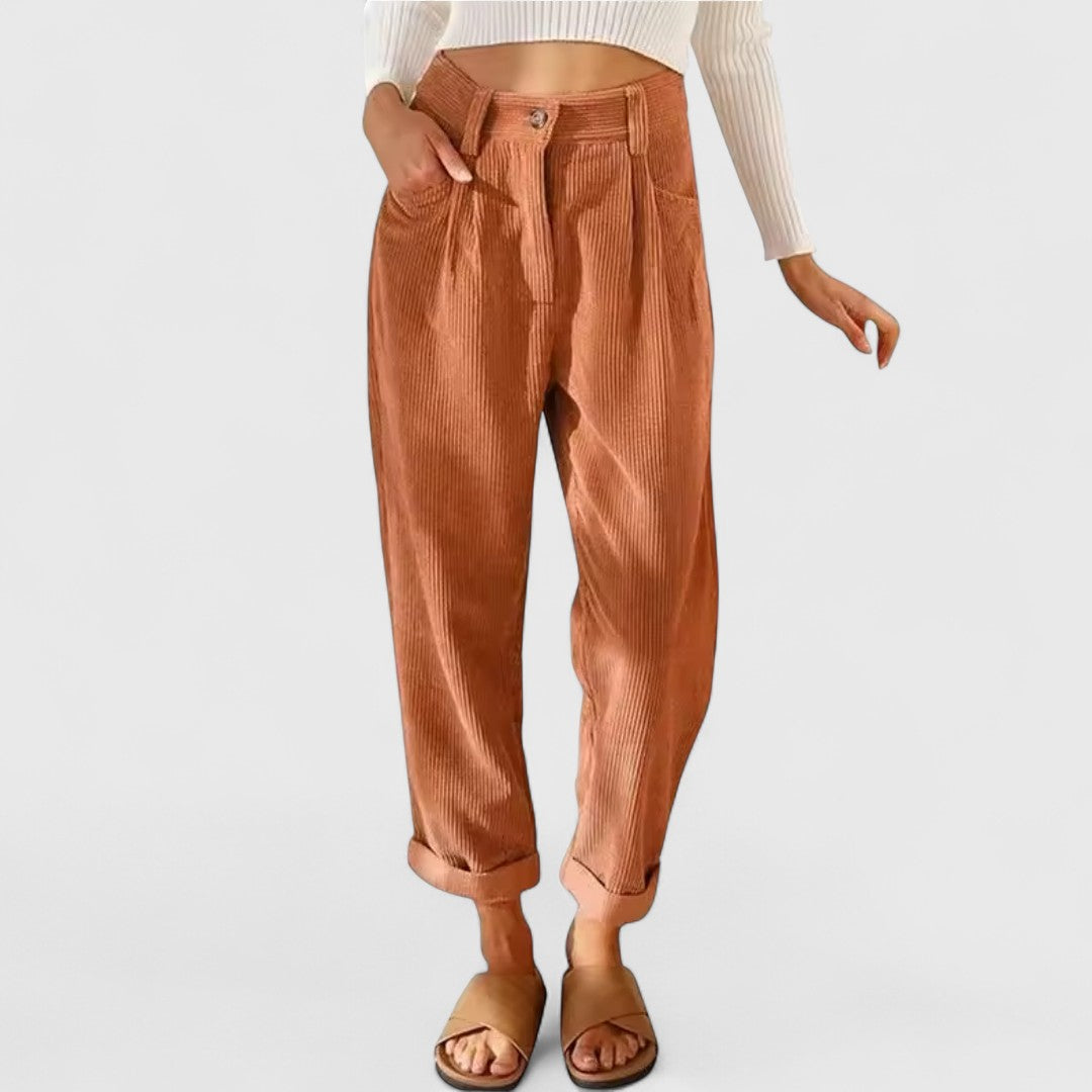 Anastasia Relaxed Fit Corduroy Trousers For Modern Style