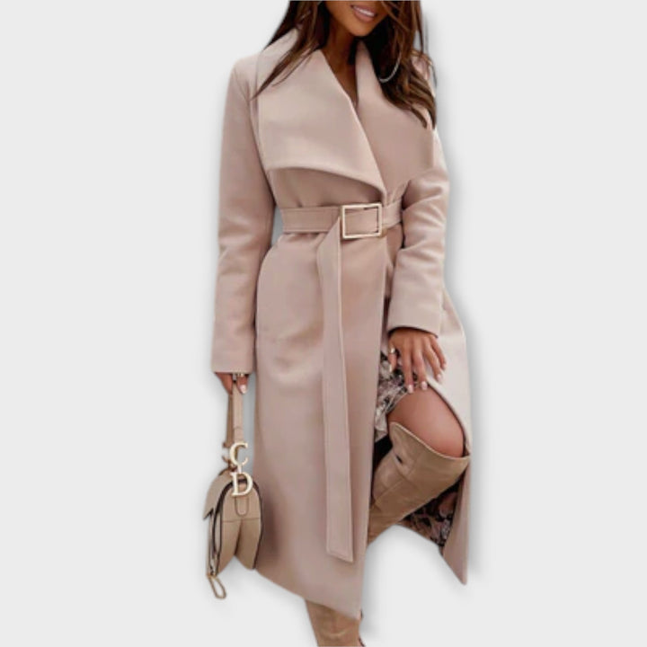Mura Tailored Ladies Long Coat Elegant Silhouette Occasions