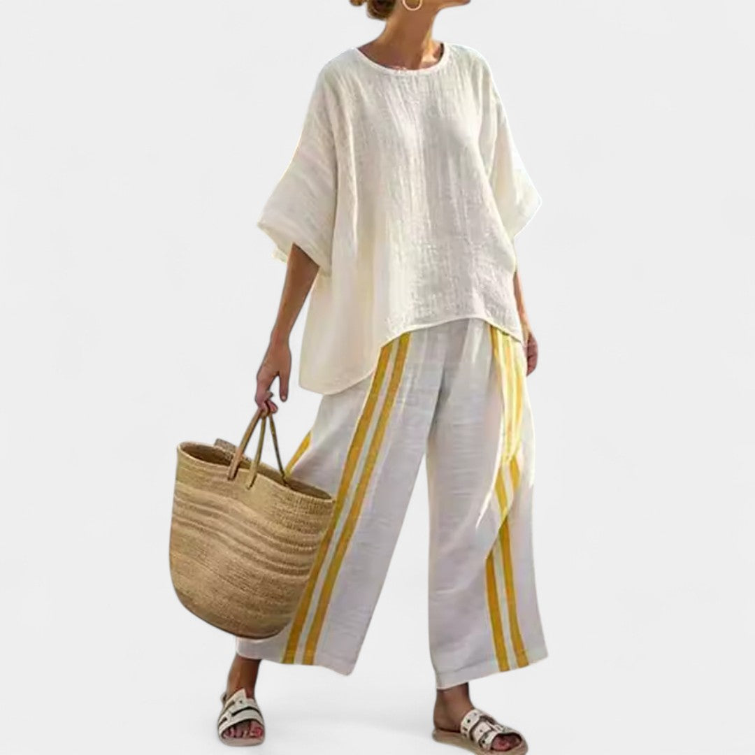 Vasilia Set With Vertical Stripes And Relaxed Fit Casual