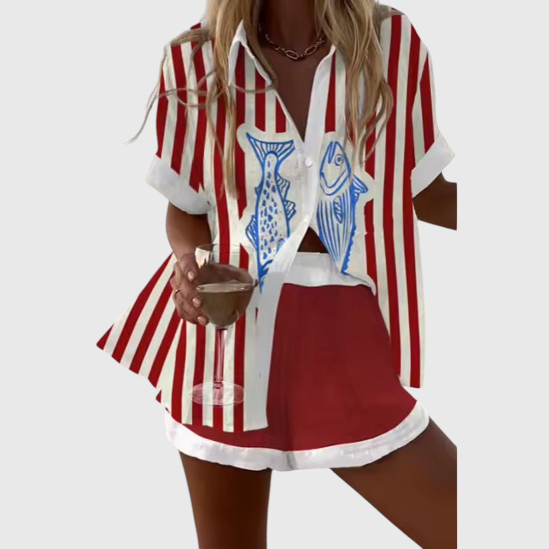 Ino Linen Shorts and Shirt Set for Carefree Summer Days