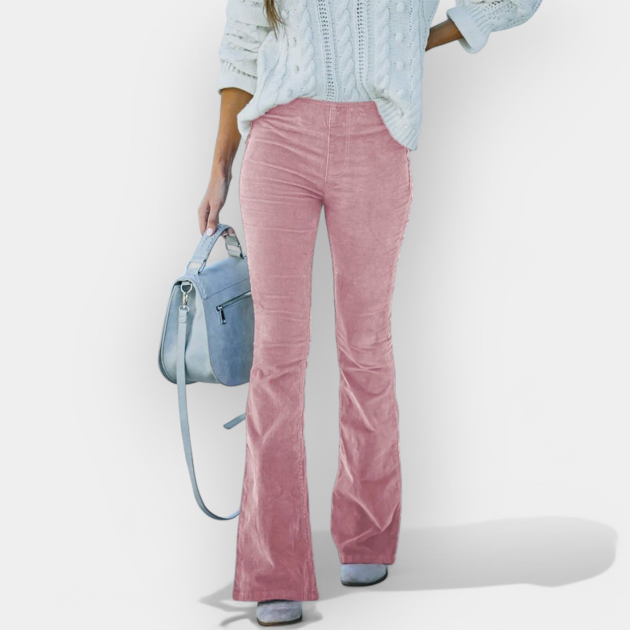 High Waisted Bell Bottom Trousers With Elegant Flare