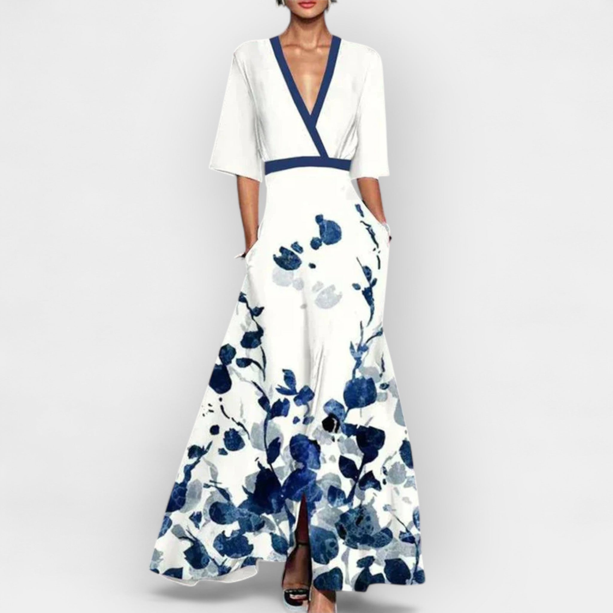 Floral Maxi Dress With A Line Silhouette Romantic Elegant