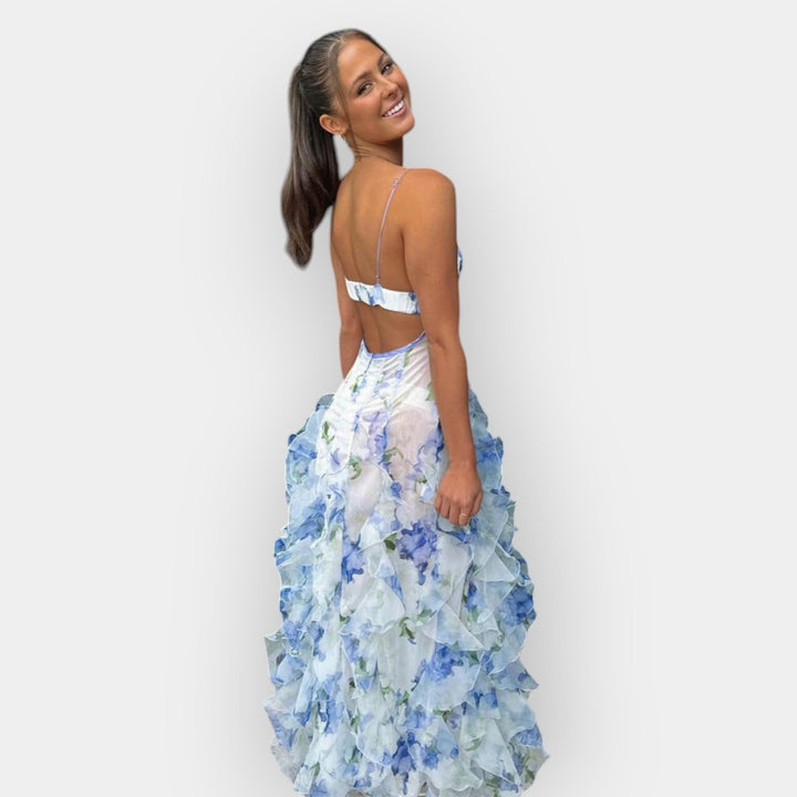Floral Maxi Dress With Ruffles For Stylish Summer Evenings