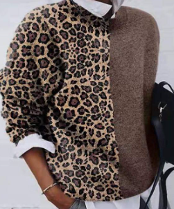 Marina Leopard Print Jumper For Women Grey And Pink