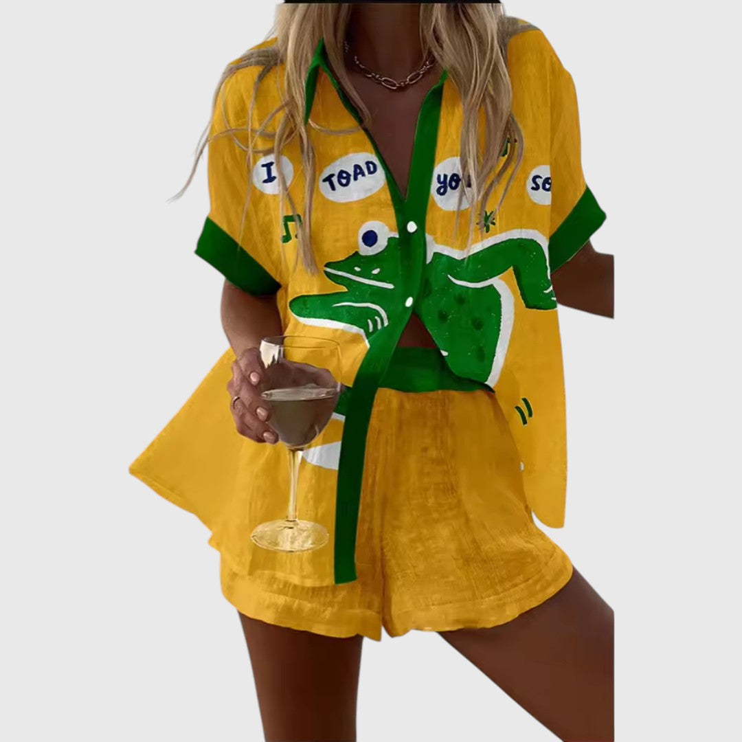 Ino Linen Shorts and Shirt Set for Carefree Summer Days