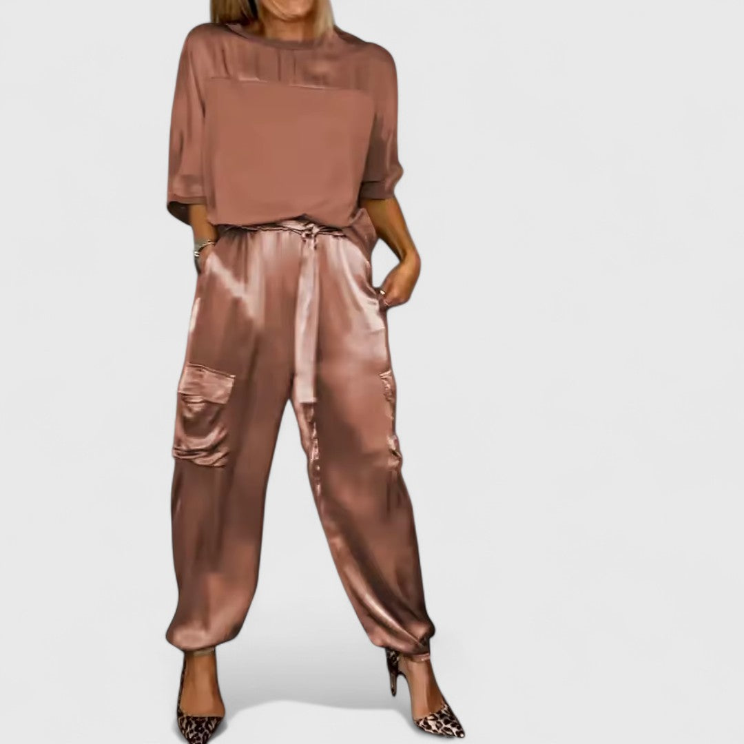 Artemis Satin Suit With Semi Gloss Finish And Refined Style