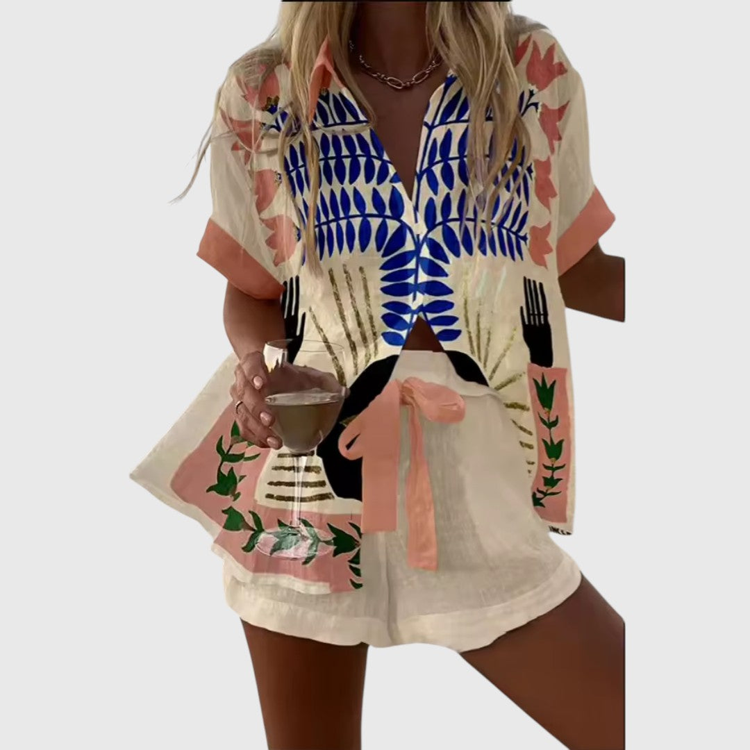 Ino Linen Shorts and Shirt Set for Carefree Summer Days