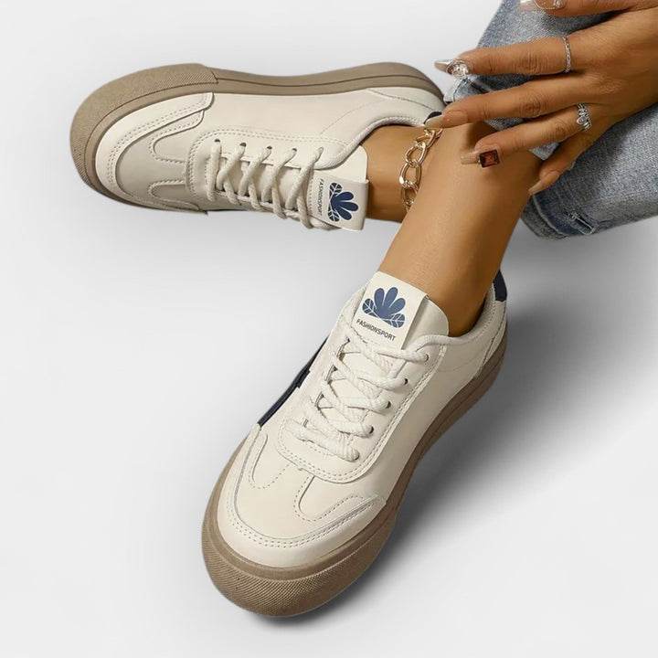 Retro Platform Sneakers With Breathable Lightweight Sole