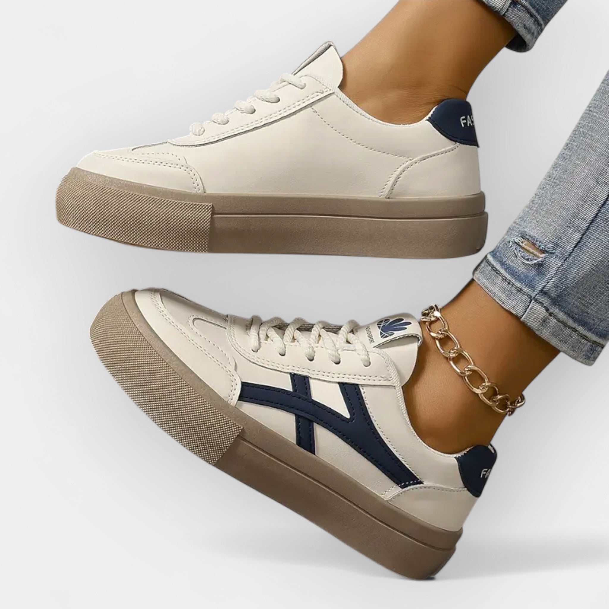 Retro Platform Sneakers With Breathable Lightweight Sole