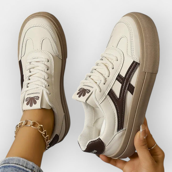 Retro Platform Sneakers With Breathable Lightweight Sole