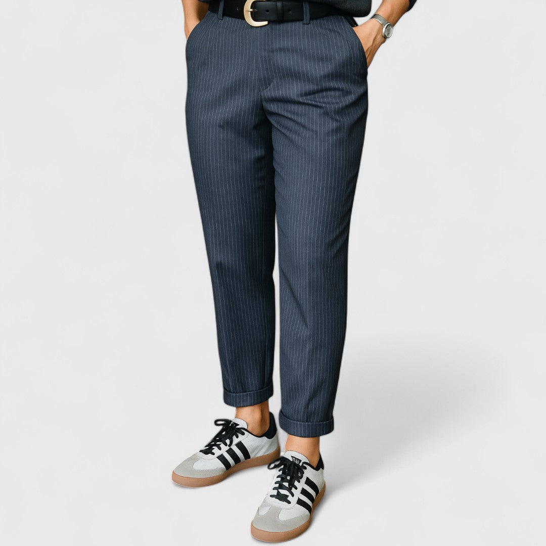 Agni Striped Trousers High Waist Elegant And Comfortable