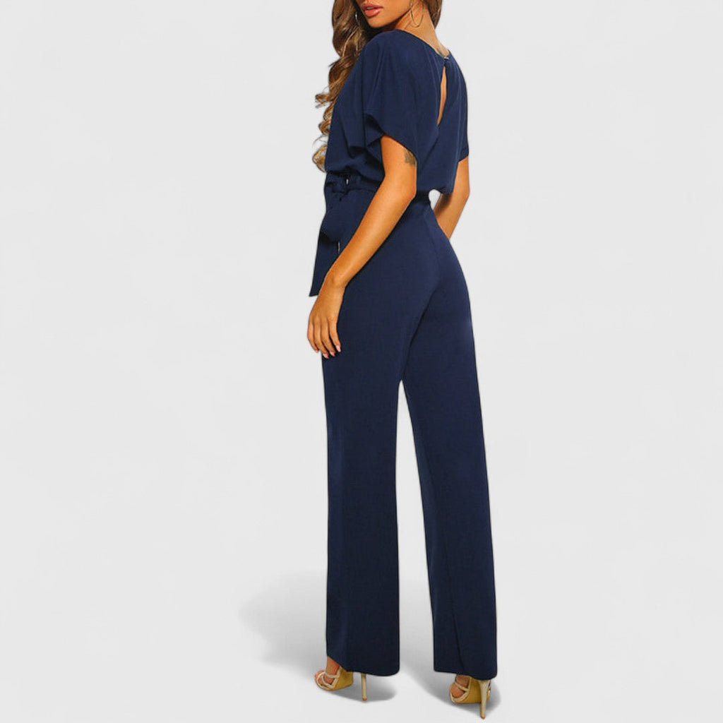 Evanthoula Dark Blue Jumpsuit for Women Simple Elegant