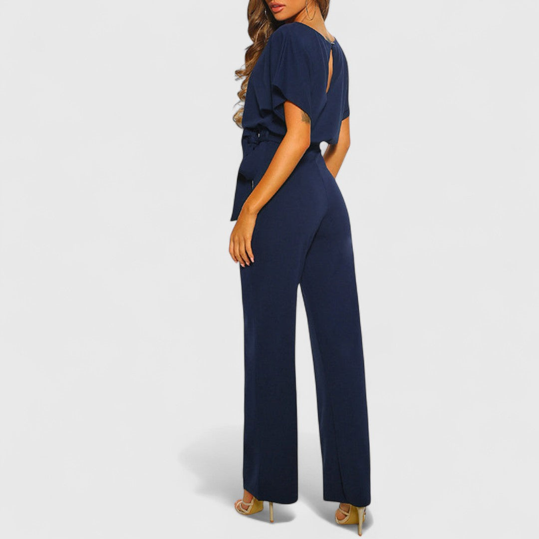 Evanthoula Dark Blue Jumpsuit for Women Simple Elegant