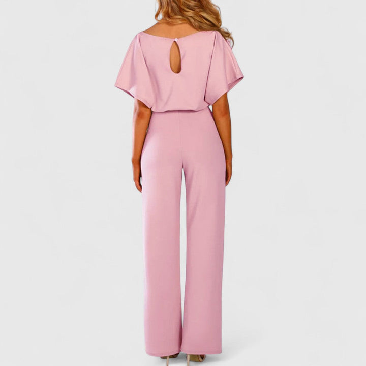 Evanthoula Dark Blue Jumpsuit for Women Simple Elegant