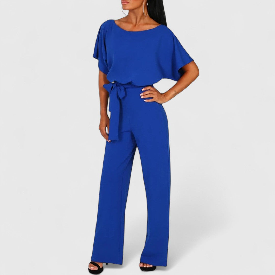 Evanthoula Dark Blue Jumpsuit for Women Simple Elegant