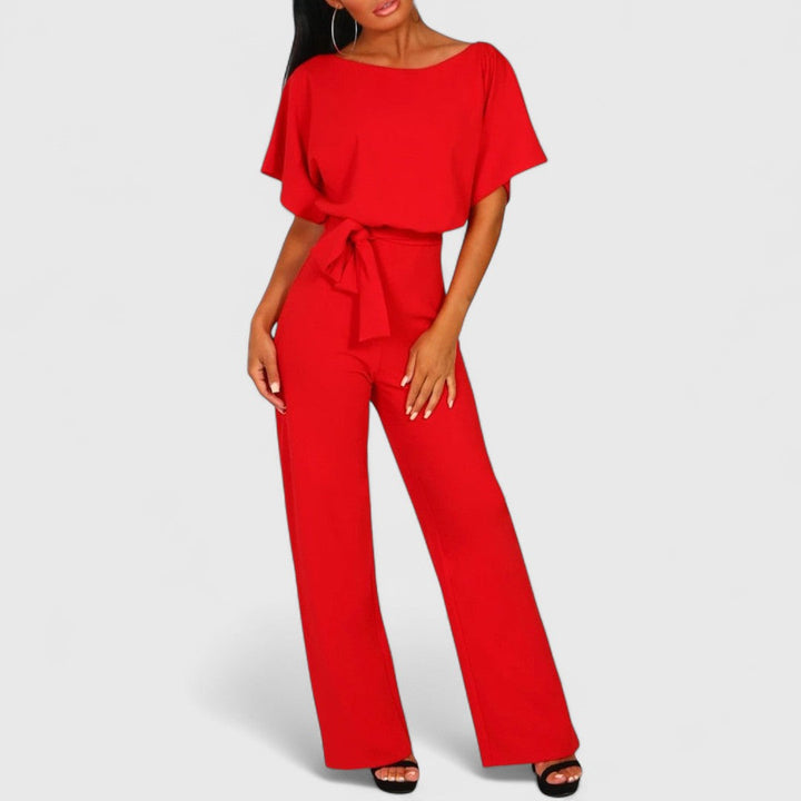 Evanthoula Dark Blue Jumpsuit for Women Simple Elegant