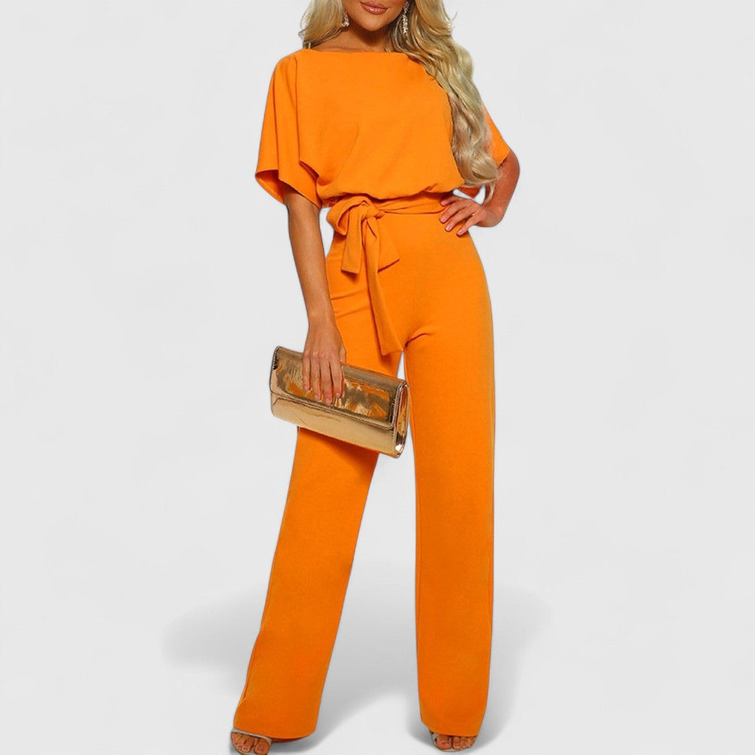 Evanthoula Dark Blue Jumpsuit for Women Simple Elegant