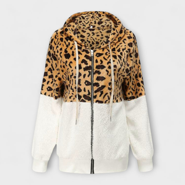 Lea Fleece Hoodie With Leopard Print Design Cosy Comfort