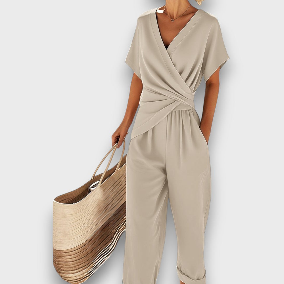 Chara Elegant Jumpsuit With Ruched Detail For Evening Wear