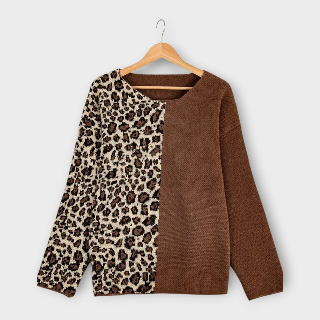 Marina Leopard Print Jumper For Women Grey And Pink