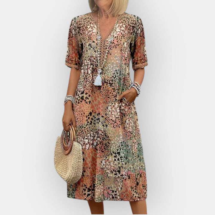 Floral Midi Dress Soft Lightweight Breathable Fabric