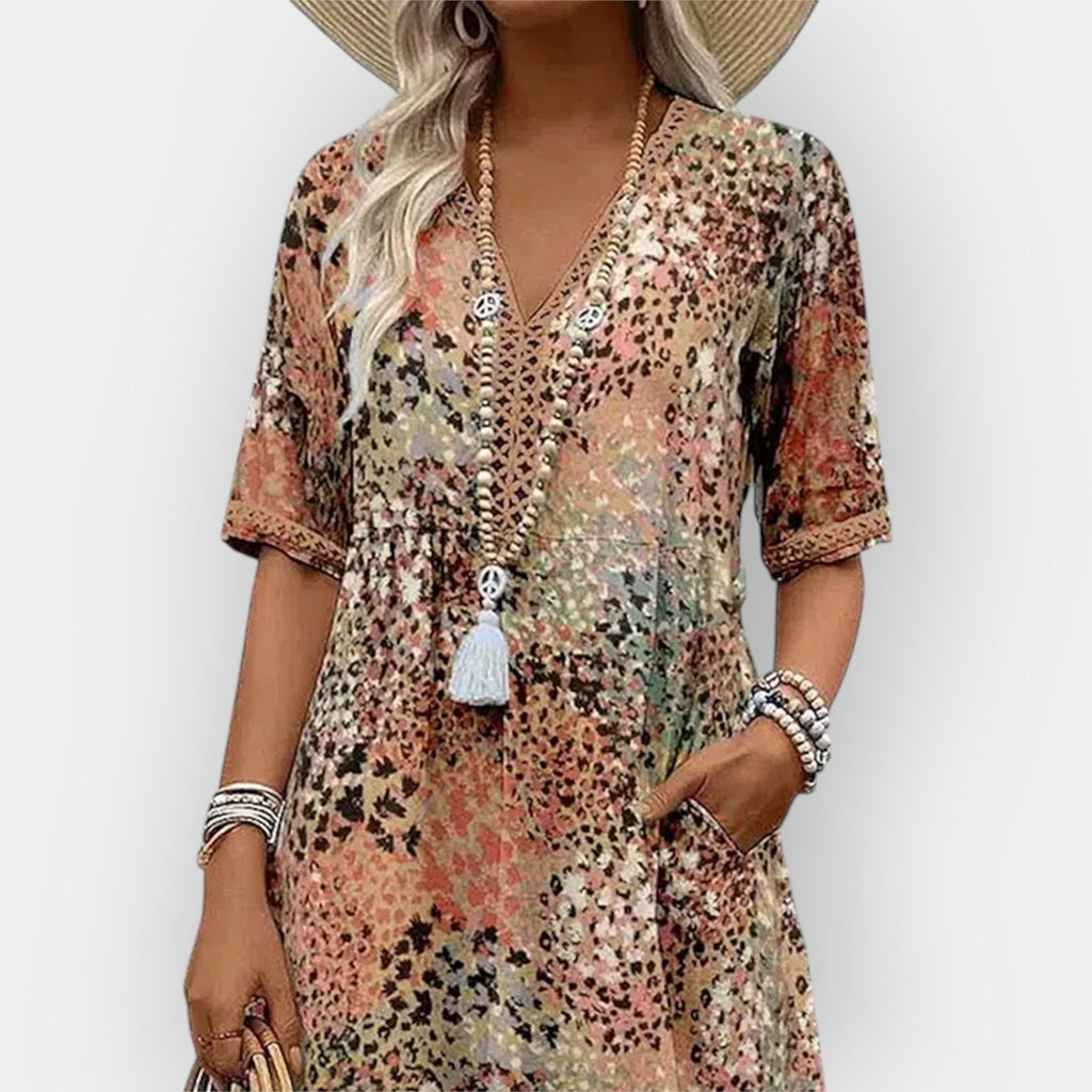 Floral Midi Dress Soft Lightweight Breathable Fabric