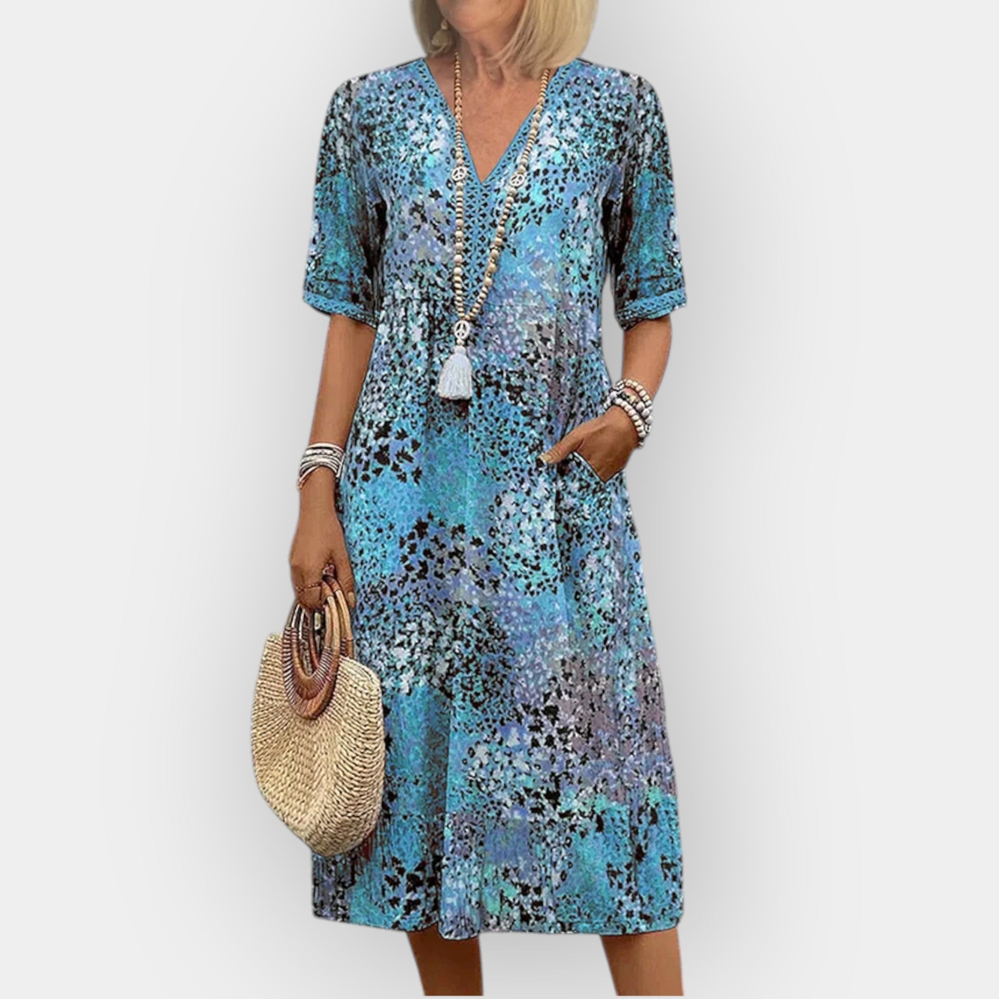 Floral Midi Dress Soft Lightweight Breathable Fabric