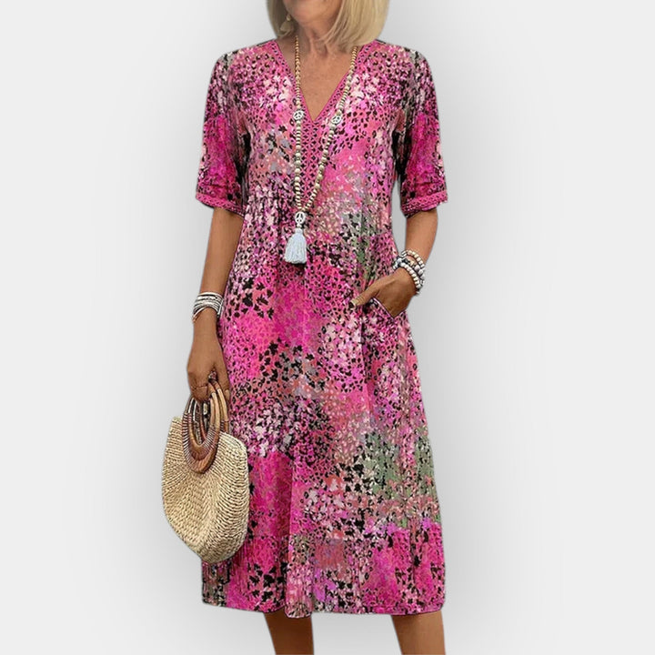 Floral Midi Dress Soft Lightweight Breathable Fabric