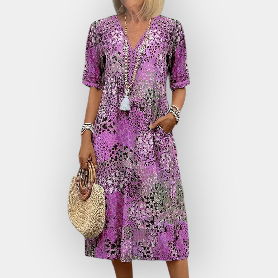 Floral Midi Dress Soft Lightweight Breathable Fabric