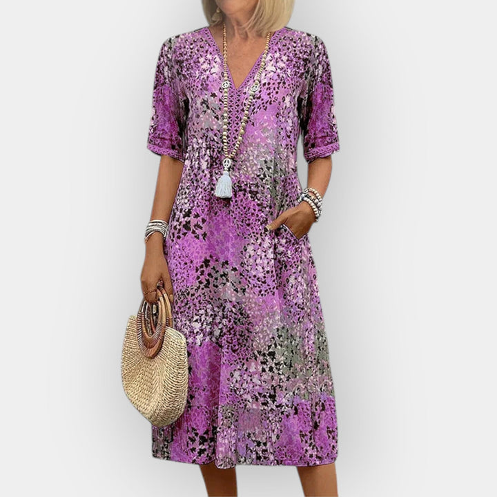 Floral Midi Dress Soft Lightweight Breathable Fabric