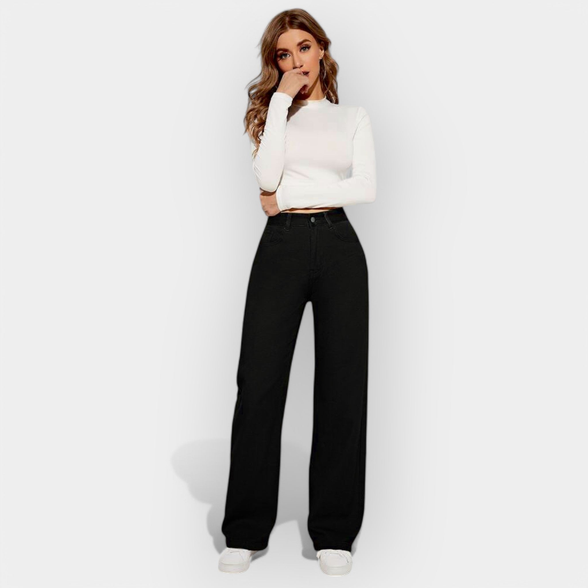 High Waisted Jeans With Wide Leg For A Modern Silhouette