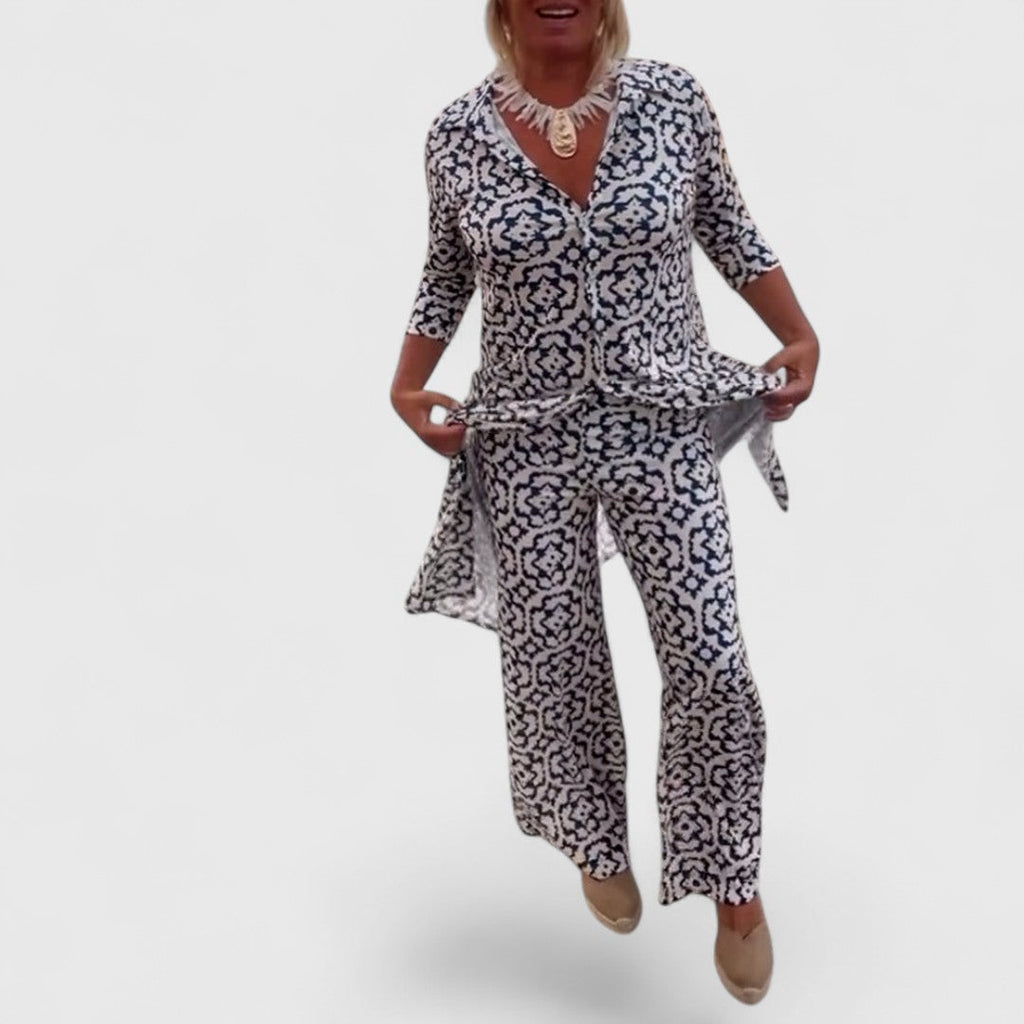 Carmela Vintage Set With Distinctive Prints And Buttons