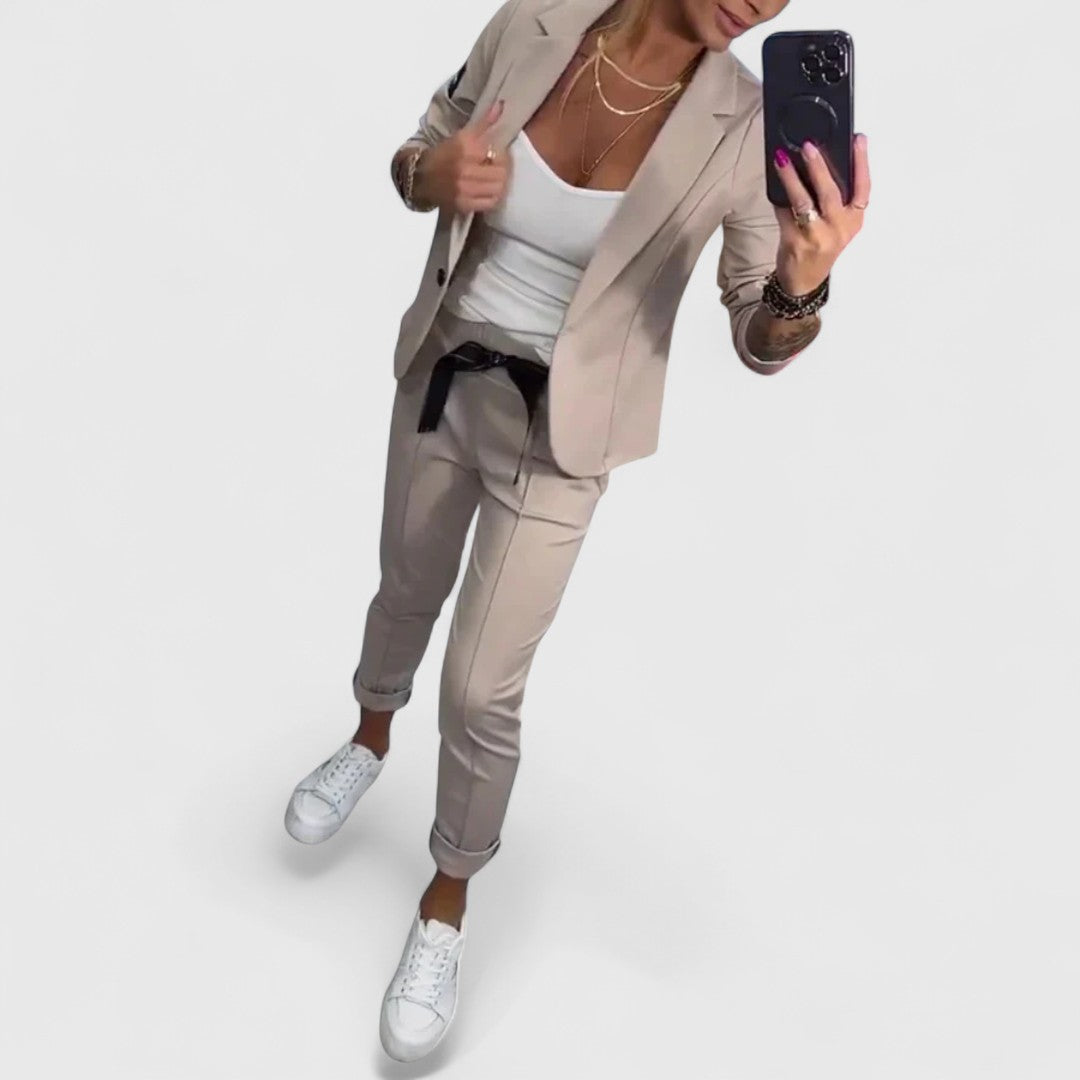 Amalia Timeless Soft Jacket And Relaxed Jogger Set