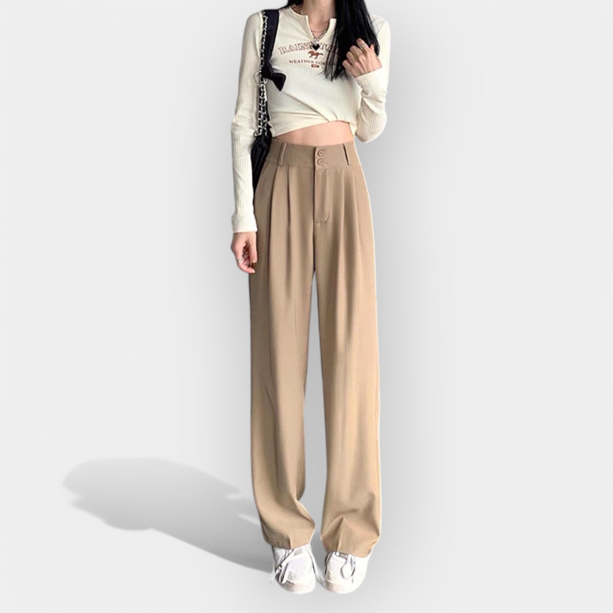 Wide Leg Trousers Korean Style Baggy Urban Casual Relaxed