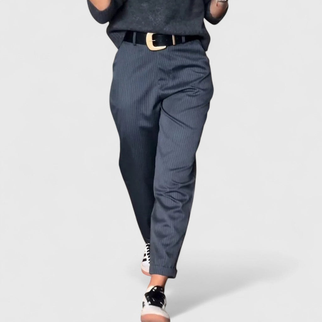 Agni Striped Trousers High Waist Elegant And Comfortable