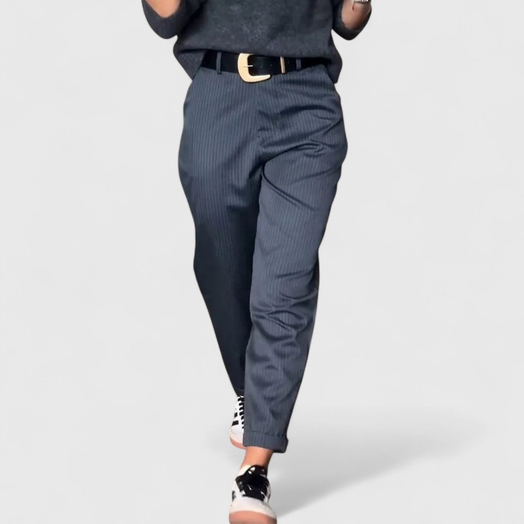 Agni Striped Trousers High Waist Elegant And Comfortable