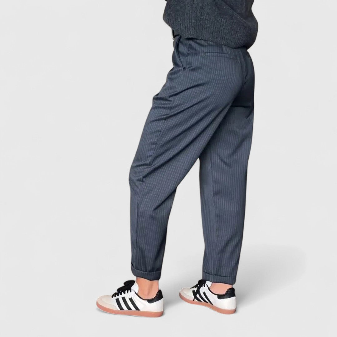 Agni Striped Trousers High Waist Elegant And Comfortable