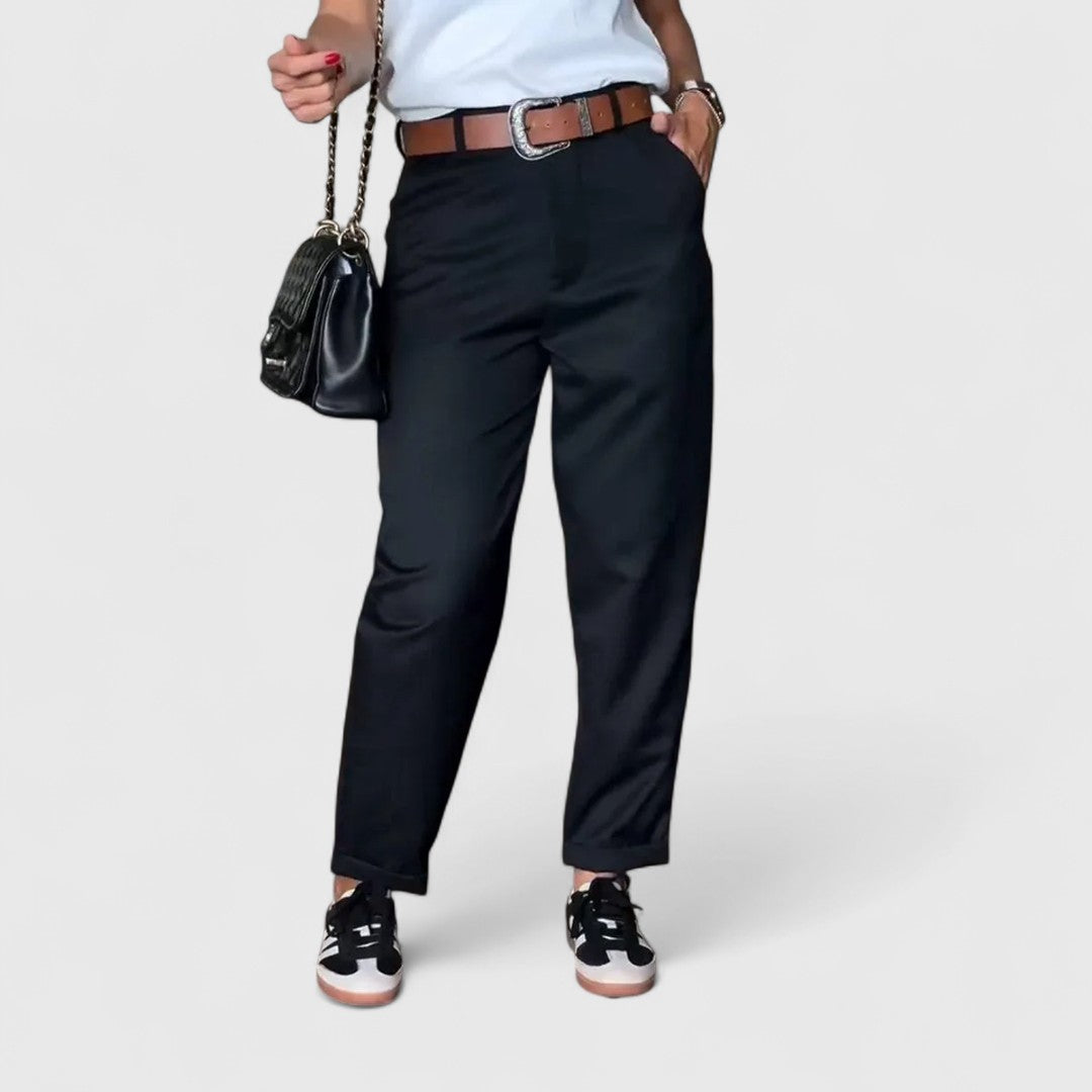 Agni Striped Trousers High Waist Elegant And Comfortable