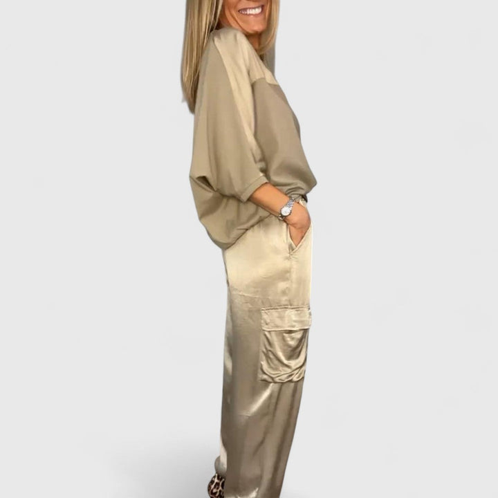 Artemis Satin Suit With Semi Gloss Finish And Refined Style