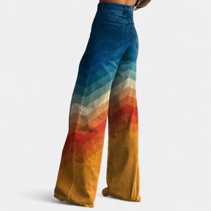 Melina High Waist Wide Leg Trousers In Retro Style