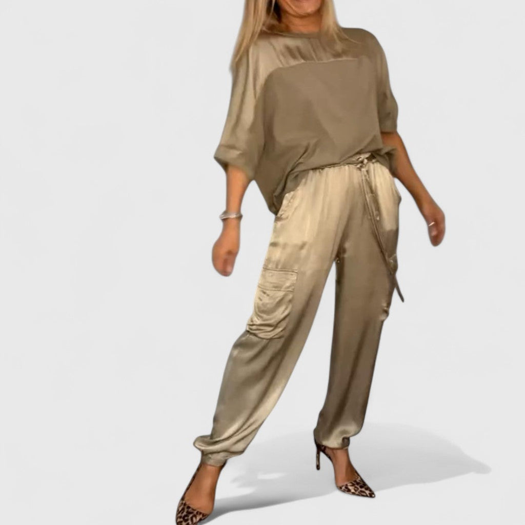 Artemis Satin Suit With Semi Gloss Finish And Refined Style