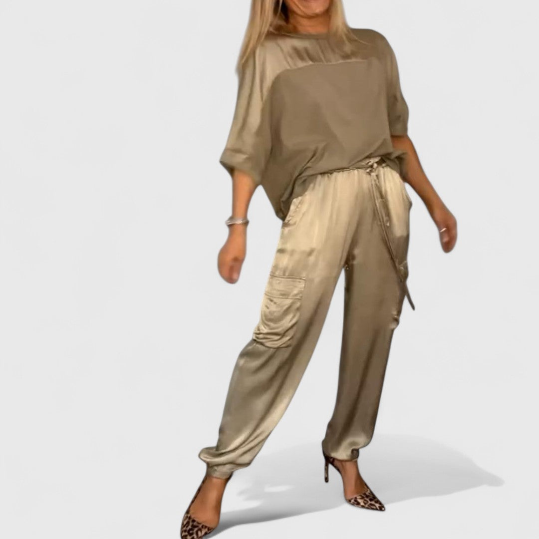 Artemis Satin Suit With Semi Gloss Finish And Refined Style