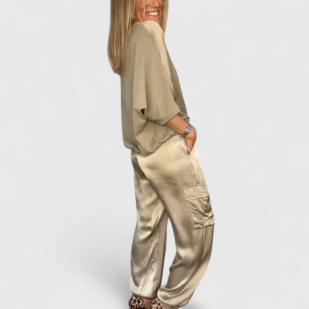 Artemis Satin Suit With Semi Gloss Finish And Refined Style